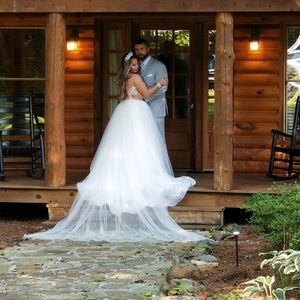 Millanova wedding dress with skirt train